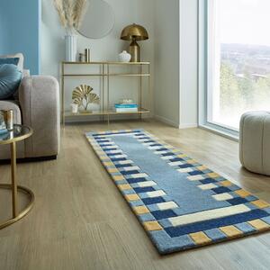 Χαλί Διαδρόμου Lois Scallop Kai Wool Μπλε 60X230 cm, Flair Rugs