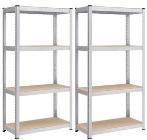 Σετ 2 μεταλλικές ραφιέρες, Songmics, Μαύρο, 520 kg 40 x 80 x 160 cm