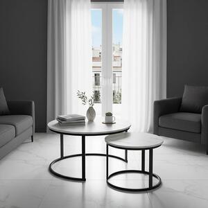 Σετ τραπεζάκια σαλονιού 2 τεμ. Solme I Λευκό 80x80x45 cm
