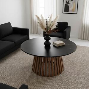 Τραπεζάκι σαλονιού Mable boho Μαύρο 100x100x45 cm