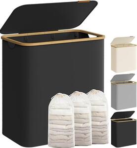 Καλάθι απλύτων Μαύρο Songmics 60x38.5x70.5 cm