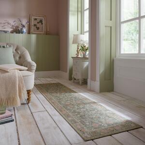 Χαλί διάδρομος Una Floral Washable Πράσινο 60x230 cm, Flair Rugs