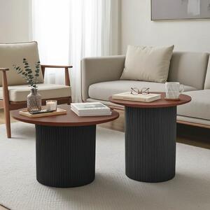 Σετ 2 τραπεζάκια σαλονιού Dovel Καφέ 70x70x50 cm