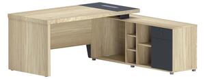 Δεξί γωνιακό γραφείο V1 Lotus Φυσικό 180x180x75 cm