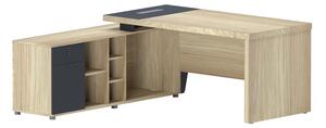 Αριστερό γωνιακό γραφείο Lotus Φυσικό 160x160x75 cm