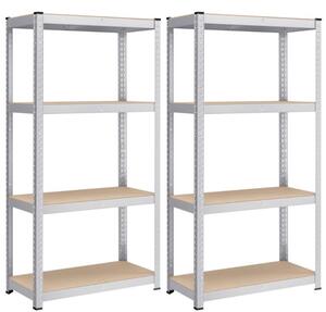 Σετ 2 μεταλλικές ραφιέρες, Songmics, Μαύρο, 520 kg 40 x 80 x 160 cm