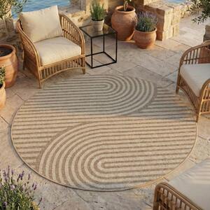 Στρογγυλό Χαλί Desert Boho V1 Μπεζ 120x120 cm