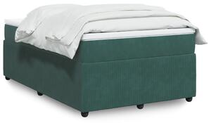 VidaXL Κρεβάτι Boxspring με Στρώμα Σκούρο Πράσινο 120x190εκ. Βελούδινο