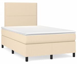 VidaXL Κρεβάτι Boxspring με Στρώμα Κρεμ 120x190 εκ. Υφασμάτινο