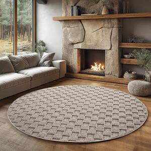 Στρογγυλό Χαλί Helix V4 Μπεζ 120x120 cm