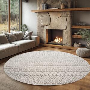 Στρογγυλό Χαλί Helix etno V3 Κρεμ 120x120 cm
