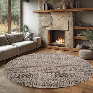 Στρογγυλό Χαλί Helix etno V3 Μπεζ 120x120 cm