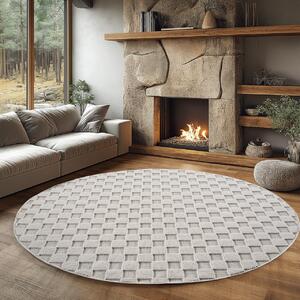 Στρογγυλό Χαλί Helix V4 Κρεμ 80x80 cm