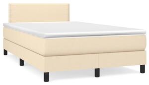 VidaXL Κρεβάτι Boxspring με Στρώμα Κρεμ 120x190 εκ. Υφασμάτινο