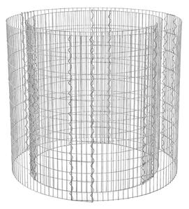 Στρογγυλή υπερυψωμένη γλάστρα gabion Songmics Ασημί 90x70x80 cm