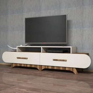 Έπιπλο TV Flora-Walnut, Κρεμ