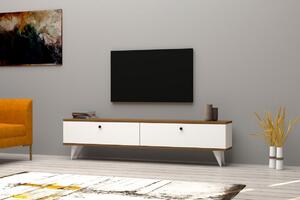 Έπιπλο TV Paris-Λευκό, Walnut