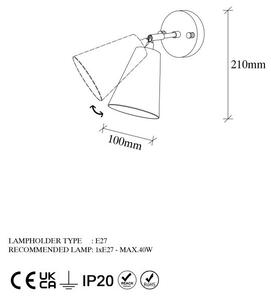 Φωτιστικό Τοίχου Evander 13190, Χρυσό