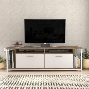 Έπιπλο TV Omar-Λευκό, Walnut