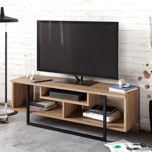 Έπιπλο TV Asal (120) - Walnut, Μαύρο