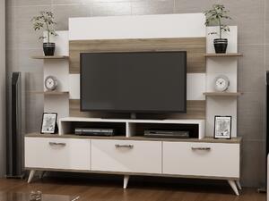 Έπιπλο TV Diana-Λευκό, Walnut