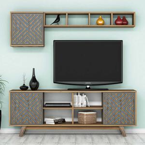 Έπιπλο TV İnci-Walnut, Blue