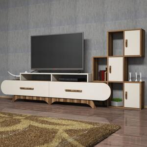 Έπιπλο TV Flora S-Walnut, Κρεμ