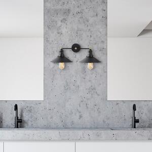 Φωτιστικό Τοίχου Conical 12190, Μαύρο/Χρυσό