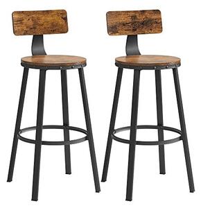 Σετ 2 σκαμπό μπαρ Vasagle, 73 cm, LBC026B01V1, Rustic Καφέ