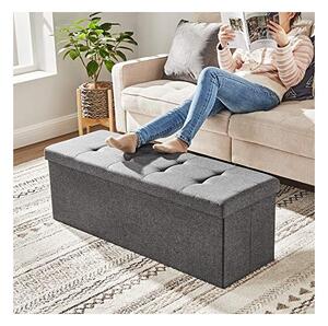 Παγκάκι Αποθήκευσης Songmics, 110 x 38 x 38 cm, 300 Kg, LSF77K, Γκρι