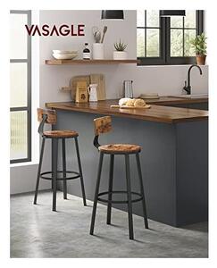 Σετ 2 σκαμπό μπαρ Vasagle, 73 cm, LBC026B01V1, Rustic Καφέ