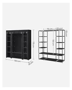 Πτυσσόμενη Ντουλάπα, Songmics, 150 x 45 x 175, LSF03H, Μαύρο