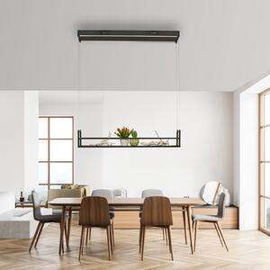 JUST LIGHT. GmbH Κρεμαστό φωτιστικό LED Sontura, μαύρο, σίδερο, με δυνατότητα διακόσμησης, Μαύρο, Σαλόνι / τραπεζαρία, Μέταλλο, σύγχρονο