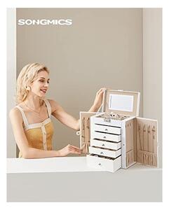 Κουτί Κοσμημάτων, Songmics, 10 x 12.6 x 6 cm, Λευκό