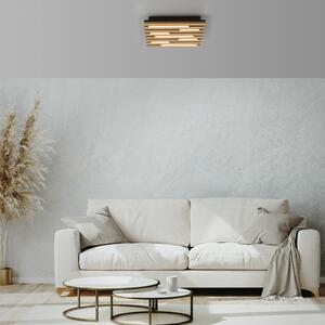 JUST LIGHT. GmbH Φωτιστικό οροφής LED Akustik, 30 x εκ., φυσικό ξύλο, μέταλλο, Ξύλου, Σαλόνι / τραπεζαρία, Ξύλο, σύγχρονο