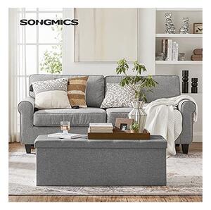 Πάγκος αποθήκευσης, Songmics, 110 x 38 x 38 cm, 120 L, LSF77G, Γκρι