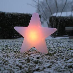 JUST LIGHT. GmbH Διακοσμητικό φωτιστικό LED με μπαταρία Star, ύψος 39,5 εκ., IP44, λευκό, RGBW, ρυθμιζόμενος, Λευκό, Σαλόνι / τραπεζαρία, Πλαστικό