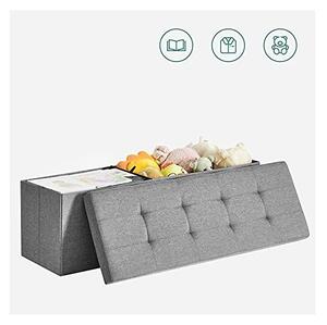 Πάγκος αποθήκευσης, Songmics, 110 x 38 x 38 cm, 120 L, LSF77G, Γκρι