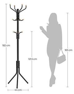 Καλόγερος Songmics, Μέταλλο, Μαύρο, 182 cm