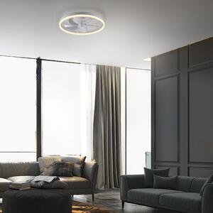 JUST LIGHT. GmbH Ανεμιστήρας οροφής LED Rita λευκός, CCT, τηλεχειριστήριο, Ø 50 cm, ρυθμιζόμενος, Λευκό, Σαλόνι / τραπεζαρία, Μέταλλο, σύγχρονο