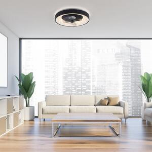 JUST LIGHT. GmbH Ανεμιστήρας οροφής με LED Venika, μαύρος CCT, τηλεχειριστήριο, Ø 48,6 cm, ρυθμιζόμενος, Μαύρο, Σαλόνι / τραπεζαρία, Μέταλλο, σύγχρονο