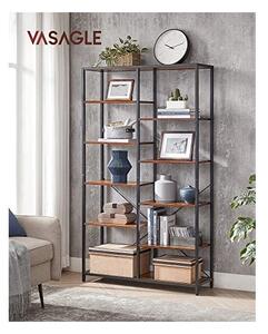 Βιβλιοθήκη Vasagle, Rustic Καφέ, LLS155B01, 30 x 100 x 170 cm