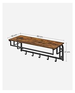 Επιτοίχια Κρεμάστρα Vasagle, Ρουστίκ Καφέ, LCR102B01, 30 x 80 x 27 cm