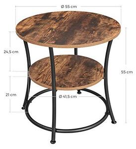 Τραπεζάκι σαλονιού, Vasagle, Rustic Καφέ, LET56BX, 55 x 55 x 55 cm