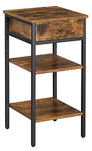 Κομοδίνο, Vasagle, 1 συρτάρι, Καφέ Rustic, LET502B01, 35 x 35 x 70 cm