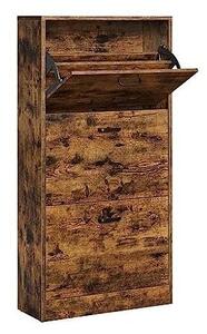 Παπουτσοθήκη, Vasagle, Rustic Καφέ, 60 x 24 x 120 cm, 3 πόρτες