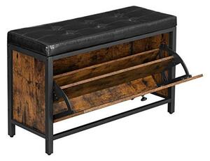 Παγκάκι Παπουτσοθήκη Vasagle, LSB049B01, Rustic Καφέ, 80 x 30 x 51 cm