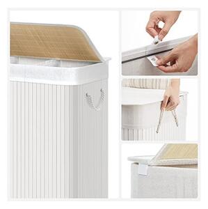 Καλάθι απλύτων, Songmics, 150 L, Λευκό, LCB091W01, Λευκό, 60 x 40 x 61 cm