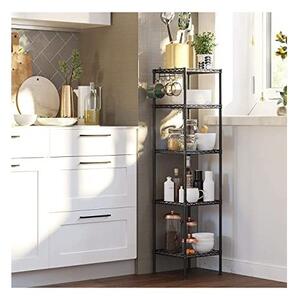 Ραφιέρα αποθήκευσης, Songmics, 100 kg, LGR23BK, Μαύρο, 30 x 30 x 123 cm