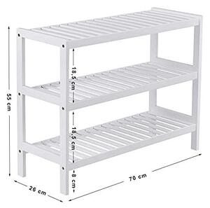 Παπουτσοθήκη, Songmics, Μπαμπού, Λευκό, LBS13W, 70 x 26 x 55 cm